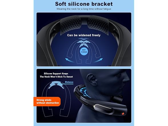 Aaoyun Q11 Rechargeable Wearable Neck Fan Black