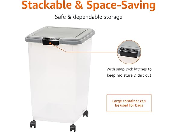 Amazon Basics Airtight Pet Food Storage Container w Scoop
