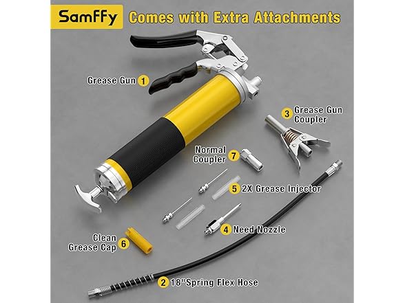 Samffy Samffy Heavy Duty Grease Gun kit, 8000P