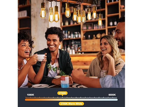 Brightown 6 Pack LED Edison Light Bulbs