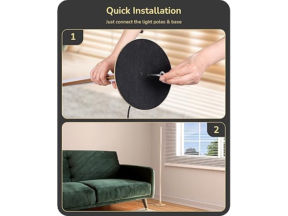 Gold LED Floor Lamp w/Remote