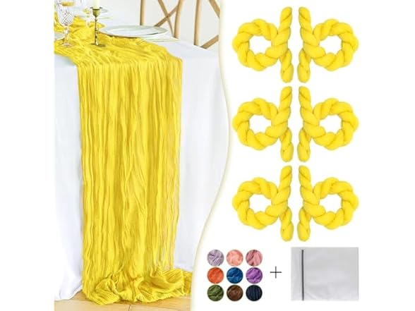 Gold Yellow Cheesecloth Table Runner