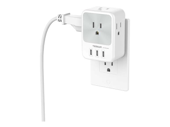 TESSAN Outlet Splitter (4 Outlets, 3 USB-C)