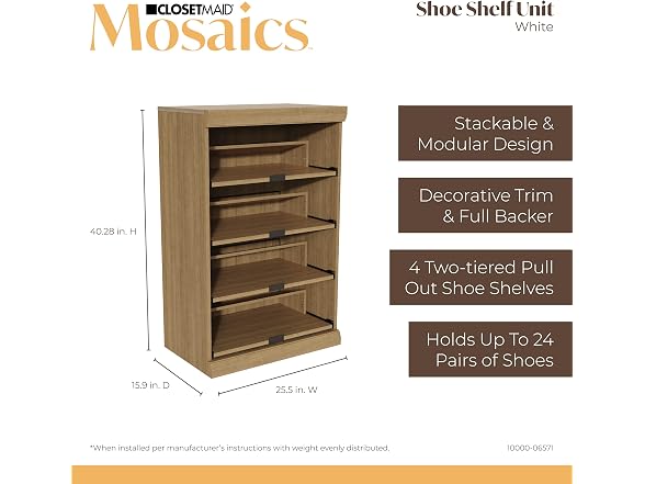 ClosetMaid Mosaics 4 Pull-Out Shoe Storage Unit