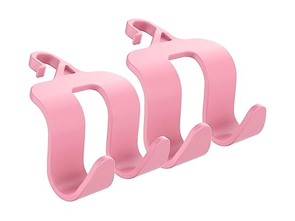 2 in 1 Car Storage Headrest Hanger Holder, Pink