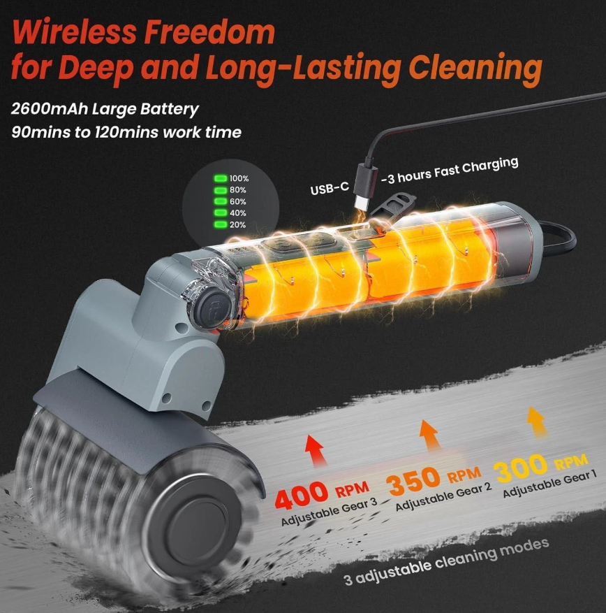 Electric BBQ Grill Brush 3-Speed Power - Gallery 7