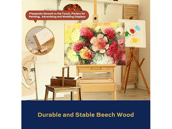 Adjustable Beech Wood Painting Easel