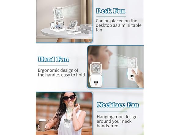 4000mAh Rechargeable Handheld Fan