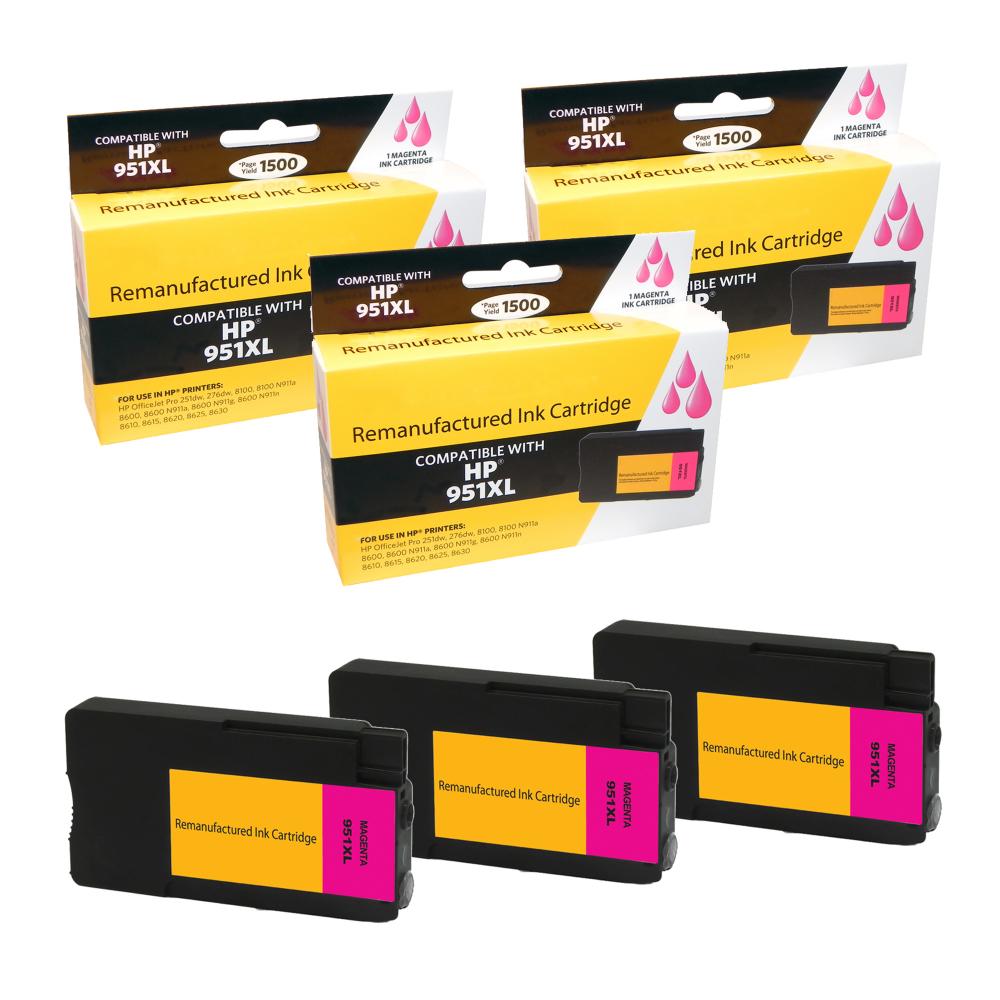 Compatible HP 950XL Ink Cartridge Combo Pack (3 Magenta) - Gallery 2