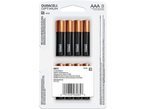 (8 PACK) Duracell Optimum AAA Batteries with Power Boost