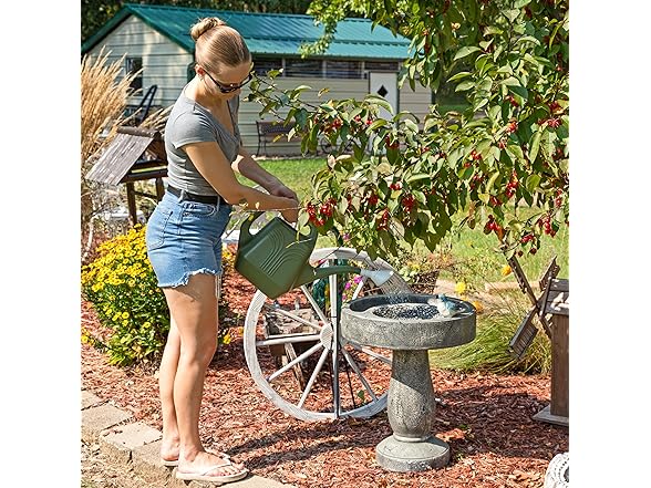 Sunnydaze Resin Bird Bath with Feeder Compartment 27"