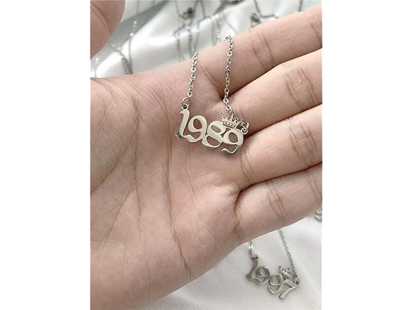 Birth Year Number with Crown Necklace