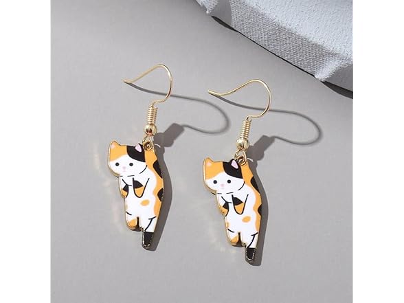 Fuqimanman2020 Cute Cat Dangle Earrings