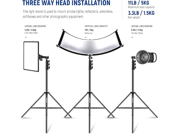 NEEWER 9.8ft Air Cushioned Light Stand (Black)