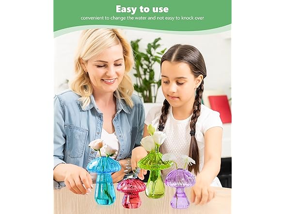 4 Pack Mushroom Glass Plant Terrarium