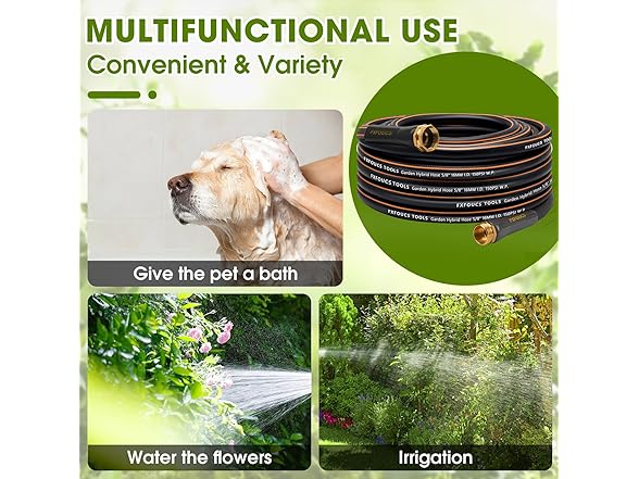 Black 5/8" Flexible Garden Hose