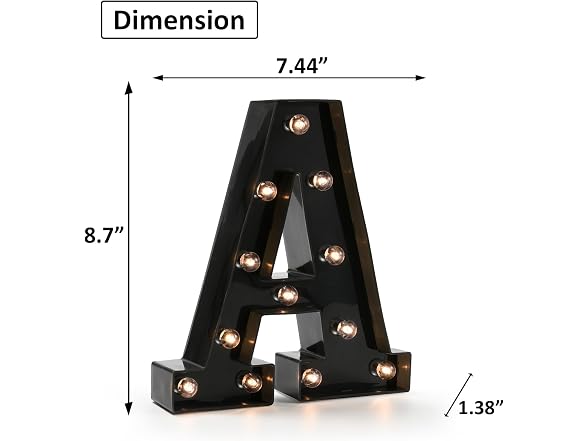 Light Up Black Alphabet Marquee Letters  - Gallery 6