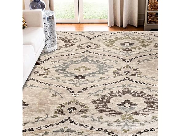 Superior Modern Oriental Floral Damask Rug