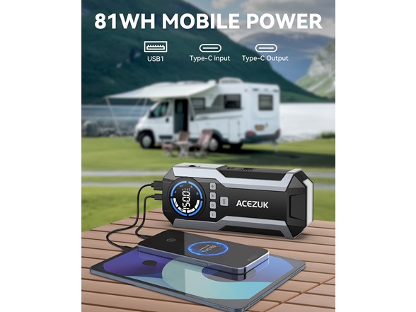 ACEZUK 8000A Jump Starter w/ Air Compressor