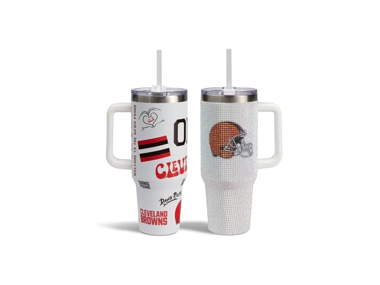 The Memory Company 40oz Tumbler Set - 2-Pack Stainless Steel Sports Tumblers with Lids and Straws - Double Wall Vacuum Insulated, Official Licensed College Team Fan Collection
