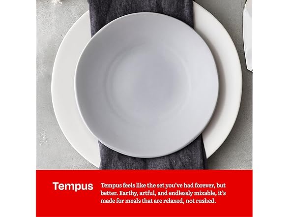 Eater x Zwiesel Fortessa Tempus Stoneware, 16 Piece Smoke