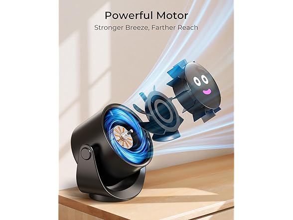 Koonie Koonie Desk Fan, LED Display Mini Table Fan, Rechar