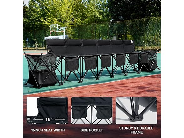 EVER ADVANCED 6 Seats Folding Soccer Team Bench
