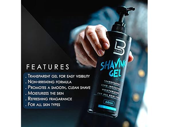 (3 Pack) Level 3 Transparent Shaving Gel, Ice, 16.9 oz