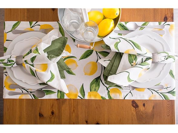 DII Lemon Bliss Tabletop Collection, Table Runner, 14x108
