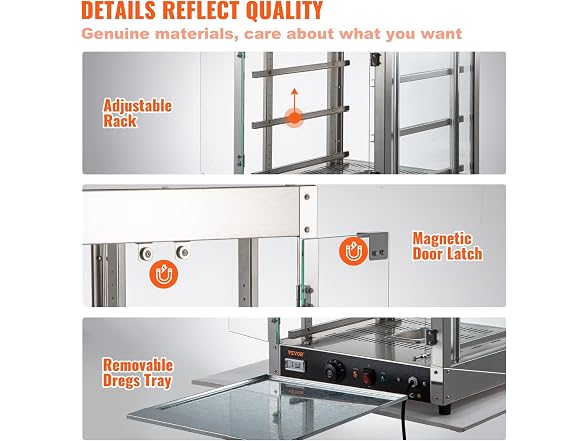 VEVOR Commercial Food Warmer Display, 3