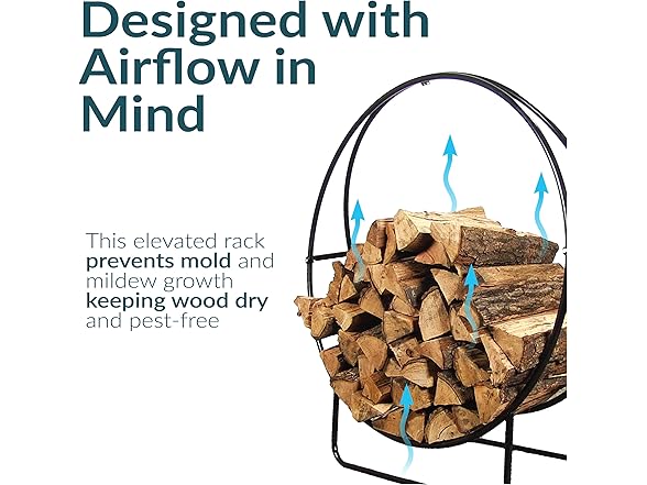 Sunnydaze 48-Inch Outdoor Firewood Rack Hoop