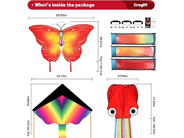 Crogift Large Butterfly Kite 3Pk - Gallery 4