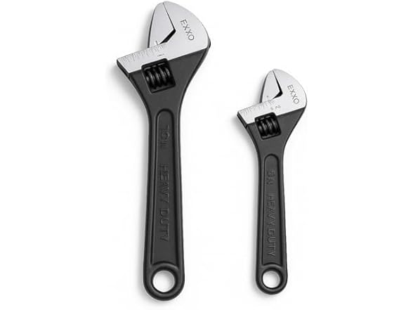 EXXO 4003 2 pc Adjustable Wrench Set