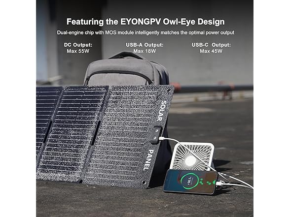 55W Portable Foldable Solar Panel