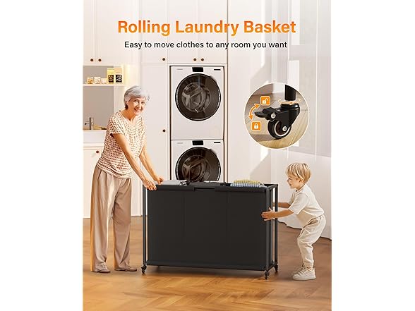 SAKSUN Laundry Sorter 3 Sections