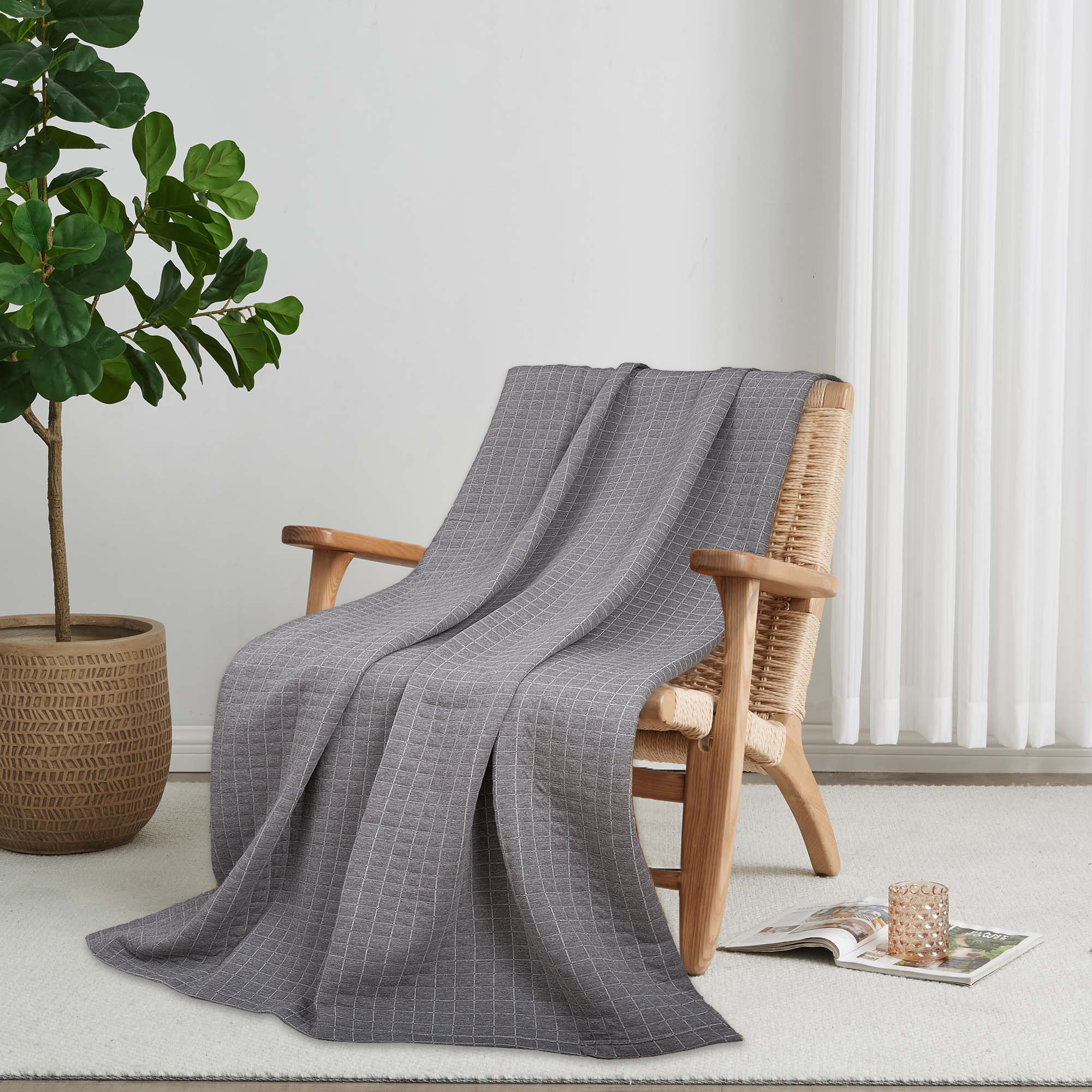 Katama 50"x70" Cotton Melange Jersey Throw - Gallery 7