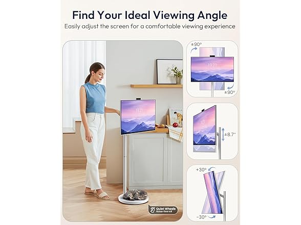 32" Portable Smart TV on Wheels