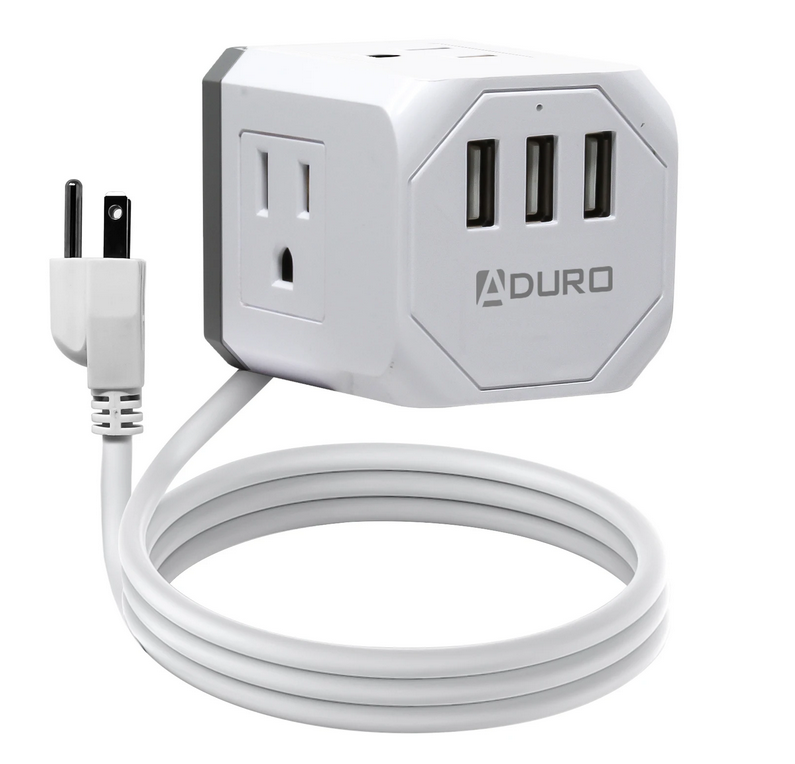 Aduro Square Power Strip - 3 AC Outlets & 3 USB Ports - Gallery 13