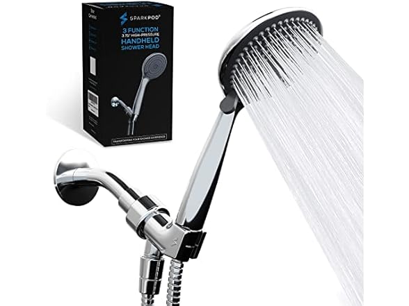 3-Function Handheld Shower Head w/ Hose