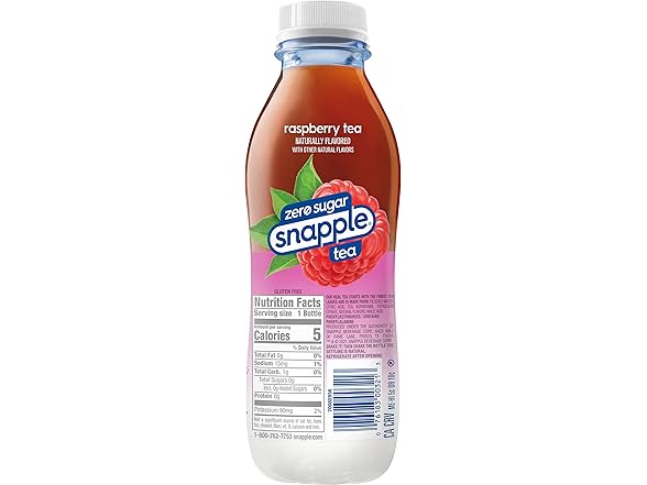 12PK Snapple Zero Sugar Raspberry Tea, 16 fl oz