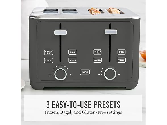 Martha Stewart 4-Slice Toaster Caviar Gray