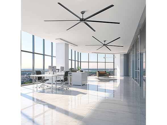Parrot Uncle F8004BK 120 Inch Large Ceiling Fan Black