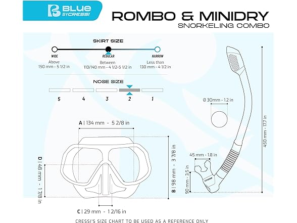 Cressi Rombo Mini Dry Mask & Snorkel Kits