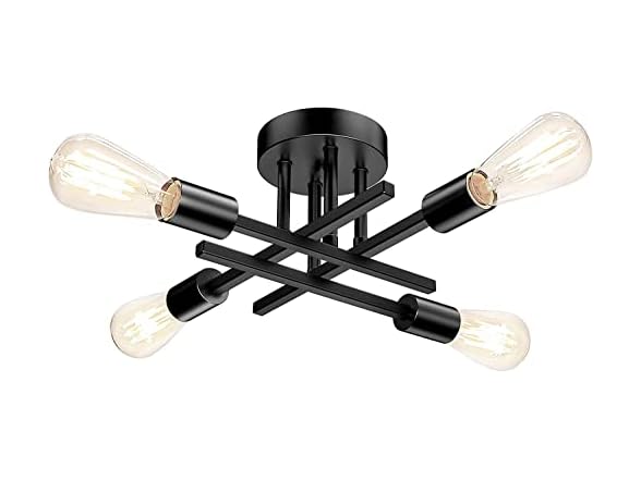 TOBUSA Semi Flush Mount Ceiling Light Fixture Matte