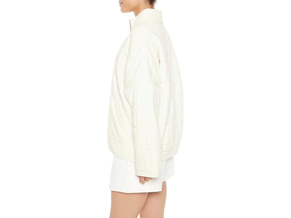 Forever 21 (S) Quilted Zip-Up Vanilla Jacket