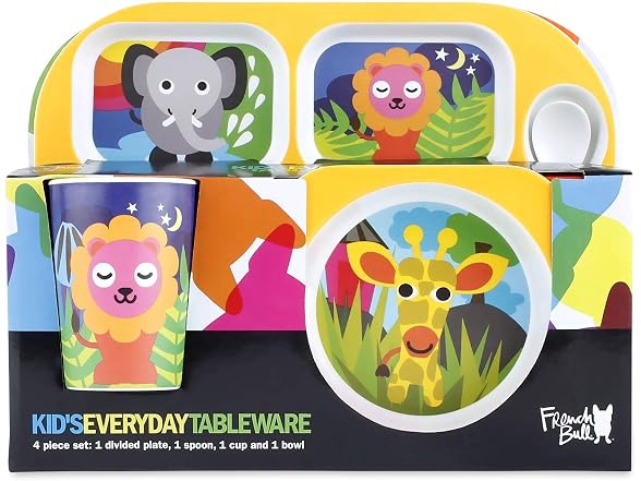 French Bull Toddler Feeding Melamine Tableware Jungle