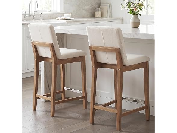 DM Furniture Barstools Set Beige (Open Box) - Gallery 4