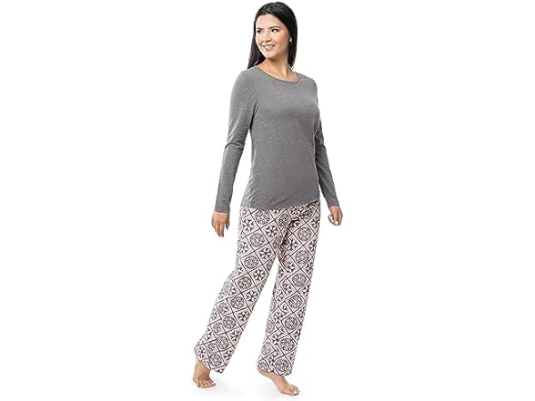 Fruit of Loom Jersey PJ Set (M) Gray