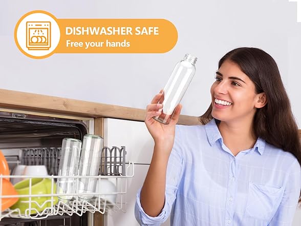 Zukro 18oz Glass Juice Bottles, 6 Pack