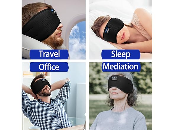 Sleep Mask with Bluetooth Headphones